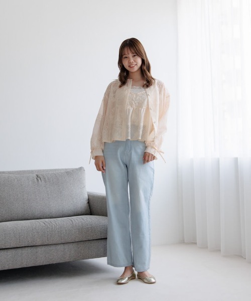 flower(フラワー)の「ノスタルジーエンブロイダリービスチェ(キャミソール・レディース・コーラルピンク/ホワイト・FREE)」の16枚目の写真