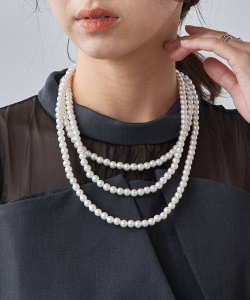 MAISON BREEZE(メゾンブリーズ)の「【MAISON BREEZE】7mmパール スーパーロングネックレス OSWY(ネックレス・レディース・ホワイト・FREE)」の6枚目の写真