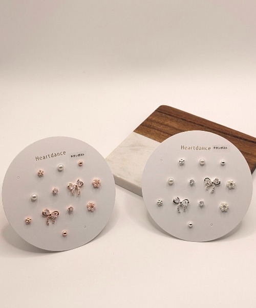 セール】ガラスリボン6ペアセットピアス（ピアス（両耳用