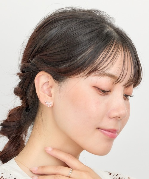 ガラスリボン6ペアセットピアス（ピアス（両耳用