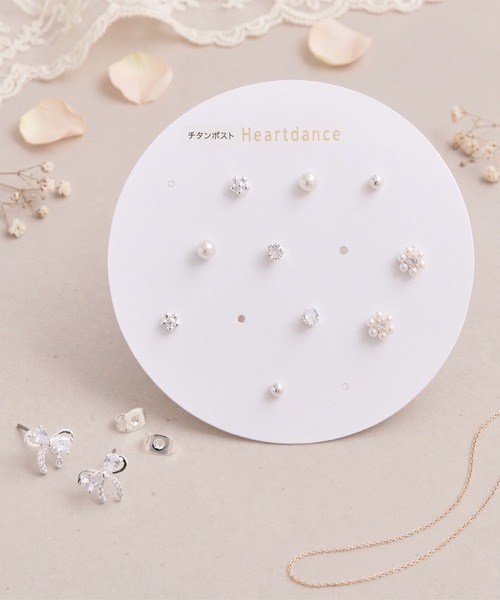 Heartdance(ハートダンス)の「ガラスリボン6ペアセットピアス(ピアス(両耳用)・レディース・ピンクゴールド/シルバー・FREE)」の15枚目の写真