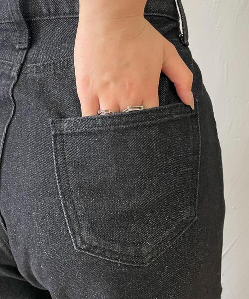 WEGO（ウィゴー）の「WEGO/ハートサイドラインストレートパンツ（デニムパンツ・レディース・ブラック/ライトインディゴブルー・SMALL/MEDIUM）」の7枚目の写真