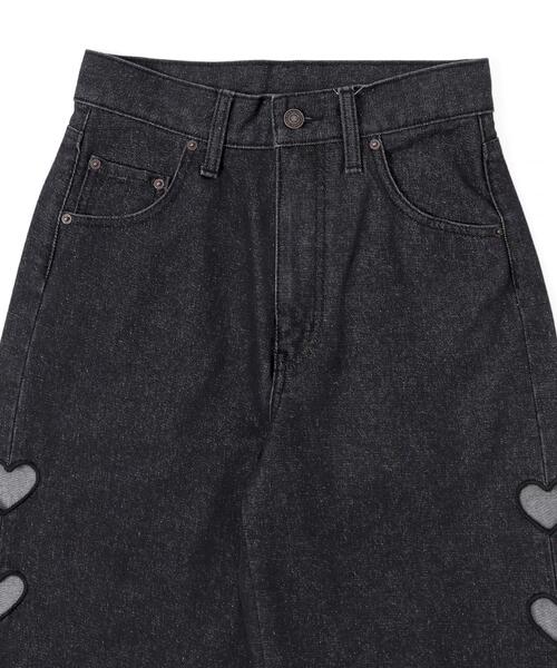 WEGO（ウィゴー）の「WEGO/ハートサイドラインストレートパンツ（デニムパンツ・レディース・ブラック/ライトインディゴブルー・SMALL/MEDIUM）」の18枚目の写真