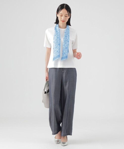 TRANS WORK(トランスワーク)の「【L】【ウォッシャブル】コンパクトコットンポンチクルーネックカットソー(Tシャツ/カットソー・レディース・ピンク系その他2/ホワイト/ネイビー・46/44)」の5枚目の写真
