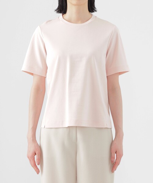TRANS WORK(トランスワーク)の「【L】【ウォッシャブル】コンパクトコットンポンチクルーネックカットソー(Tシャツ/カットソー・レディース・ピンク系その他2/ホワイト/ネイビー・46/44)」の8枚目の写真