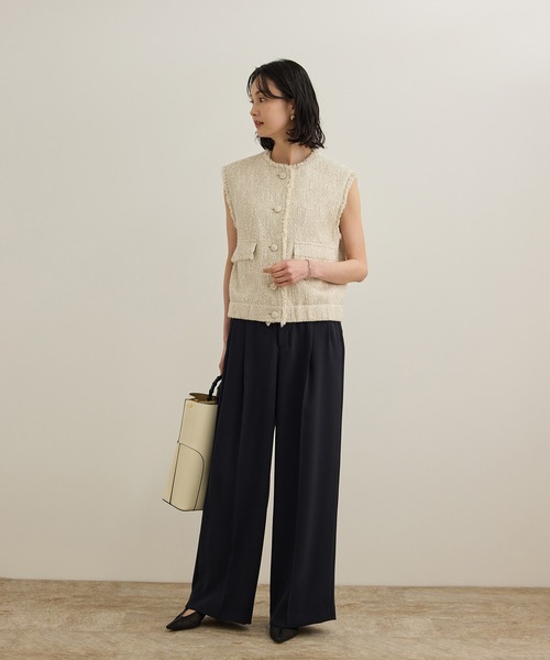 ROPE'(ロペ)の「【洗える・カセット服】ライトトリアセイージーワイドパンツ/お仕事・通勤・セットアップ対応(その他パンツ・レディース・ベージュ/ネイビー/ブルー/ワイン/ブラック・36/38)」の22枚目の写真