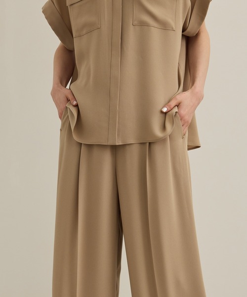 ROPE'(ロペ)の「【洗える・カセット服】ライトトリアセイージーワイドパンツ/お仕事・通勤・セットアップ対応(その他パンツ・レディース・ベージュ/ネイビー/ブルー/ワイン/ブラック・36/38)」の20枚目の写真