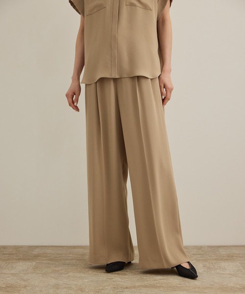 ROPE'(ロペ)の「【洗える・カセット服】ライトトリアセイージーワイドパンツ/お仕事・通勤・セットアップ対応(その他パンツ・レディース・ベージュ/ネイビー/ブルー/ワイン/ブラック・36/38)」の19枚目の写真