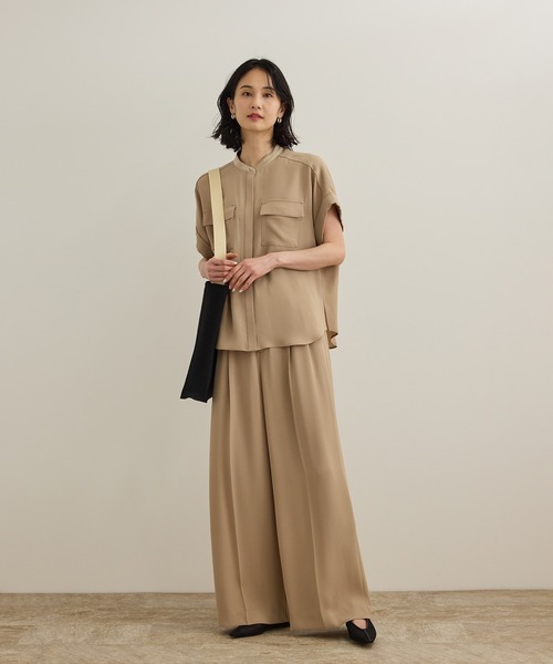 ROPE'(ロペ)の「【洗える・カセット服】ライトトリアセイージーワイドパンツ/お仕事・通勤・セットアップ対応(その他パンツ・レディース・ベージュ/ネイビー/ブルー/ワイン/ブラック・36/38)」の17枚目の写真