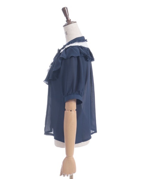 ブラウス シャツ ジャボ付きレース×フリルブラウス レディース ジャボ付きレース×フリルブラウス（シャツ/ブラウス）｜axes
