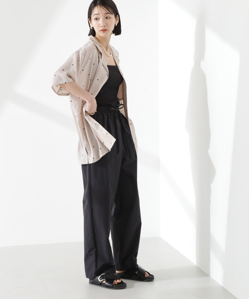 NANO universe（ナノユニバース）の「とろみ開襟ドットシャツ(セットアップ可)（シャツ/ブラウス・レディース・ホワイト/ベージュ/ブラック・FREE）」の8枚目の写真