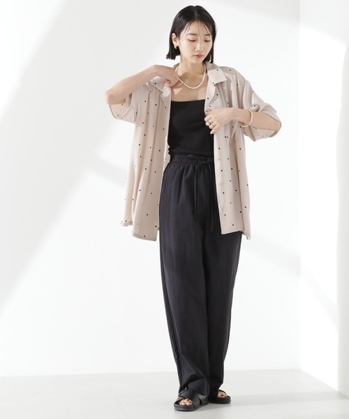NANO universe（ナノユニバース）の「とろみ開襟ドットシャツ(セットアップ可)（シャツ/ブラウス・レディース・ホワイト/ベージュ/ブラック・FREE）」の10枚目の写真
