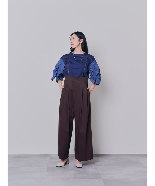 DOLLUPOOPS(ドールアップウップス)の「フリルスリーブ配色ステッチヘムシアートップス(Tシャツ/カットソー・レディース・ダークグリーン/ブラック/ネイビー・38)」の10枚目の写真