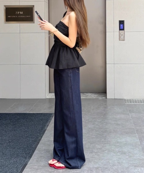 LADY LIKE（レディライク）の「バルーンヘムバックシャーリングベアトップ（チューブトップ・レディース・ブラック/ホワイト/ピンク・M）」の20枚目の写真