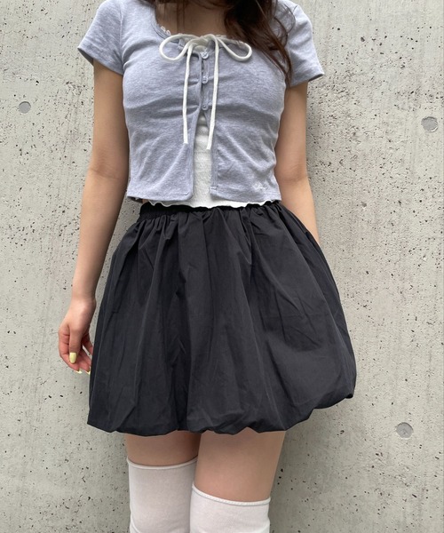 FOREVER 21（フォーエバー トゥエンティーワン）の「【2025SS】レイヤード風フリルＴシャツ（Tシャツ/カットソー・レディース・ネイビー/グレー/レッド・FREE）」の4枚目の写真