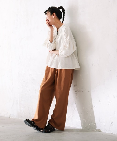 コットンリネンの涼しさワイドパンツ（その他パンツ