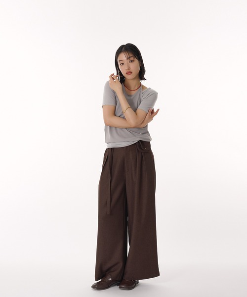 MUHET(ミュエータ)の「【set item】halter neck camisole & sheer t-shirt / ホルターネックキャミソールシアーTシャツ(Tシャツ/カットソー・レディース・オフホワイト/グレー/ネイビー・FREE)」の16枚目の写真