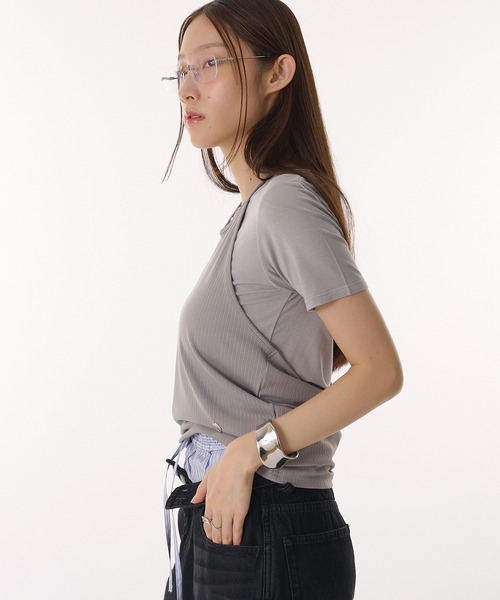 MUHET(ミュエータ)の「【set item】halter neck camisole & sheer t-shirt / ホルターネックキャミソールシアーTシャツ(Tシャツ/カットソー・レディース・オフホワイト/グレー/ネイビー・FREE)」の9枚目の写真