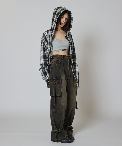 ACLENT（アクレント）の「2WAYカーゴJ/Wデニムパンツ（カーゴパンツ・レディース・ピンク/ブラック・SMALL/MEDIUM）」の22枚目の写真