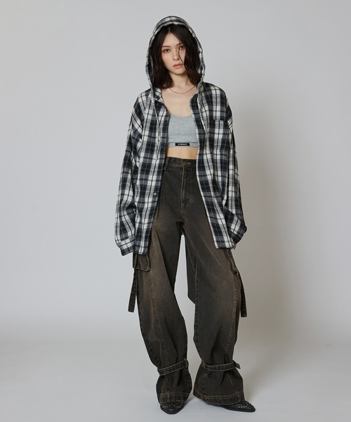 ACLENT（アクレント）の「2WAYカーゴJ/Wデニムパンツ（カーゴパンツ・レディース・ピンク/ブラック・SMALL/MEDIUM）」の19枚目の写真