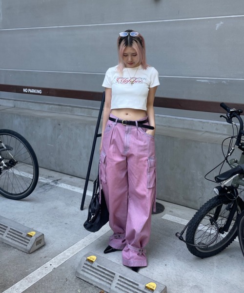 ACLENT（アクレント）の「2WAYカーゴJ/Wデニムパンツ（カーゴパンツ・レディース・ピンク/ブラック・SMALL/MEDIUM）」の12枚目の写真