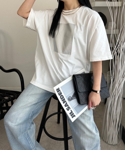 deux amour(ドゥーザムール)の「【ZOZO限定】smillemii._3さんコラボ箔プリントT(Tシャツ/カットソー・レディース・ブラック/ホワイト・FREE)」の7枚目の写真