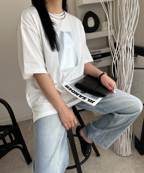 deux amour(ドゥーザムール)の「【ZOZO限定】smillemii._3さんコラボ箔プリントT(Tシャツ/カットソー・レディース・ブラック/ホワイト・FREE)」の9枚目の写真