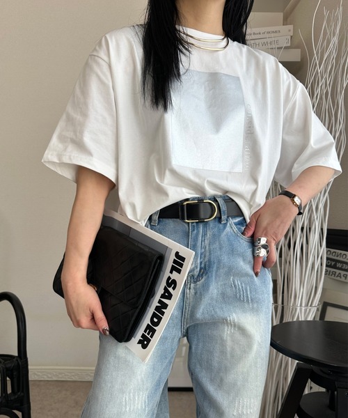 deux amour(ドゥーザムール)の「【ZOZO限定】smillemii._3さんコラボ箔プリントT(Tシャツ/カットソー・レディース・ブラック/ホワイト・FREE)」の15枚目の写真