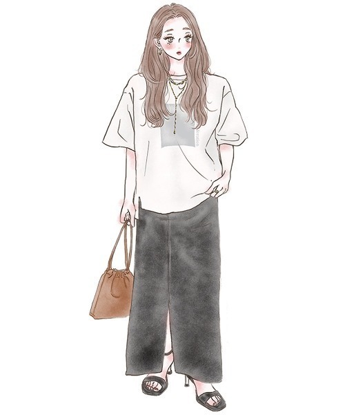 deux amour(ドゥーザムール)の「【ZOZO限定】smillemii._3さんコラボ箔プリントT(Tシャツ/カットソー・レディース・ブラック/ホワイト・FREE)」の3枚目の写真