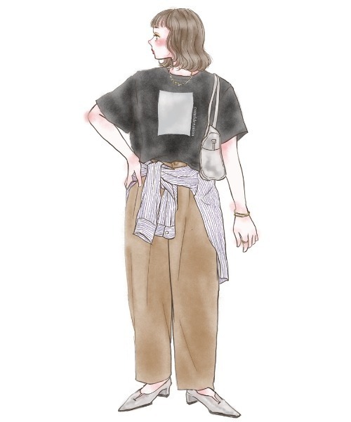 deux amour(ドゥーザムール)の「【ZOZO限定】smillemii._3さんコラボ箔プリントT(Tシャツ/カットソー・レディース・ブラック/ホワイト・FREE)」の4枚目の写真