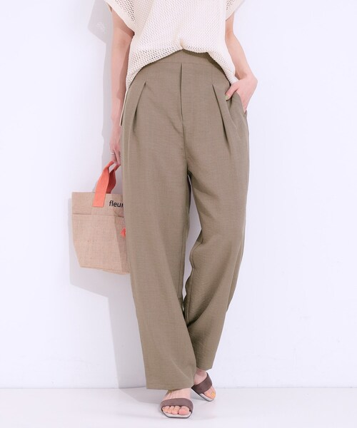 SHOO・LA・RUE（シューラルー）の「【洗える/S-LL】麻調ビンテージストレート（その他パンツ・レディース・ブラック/ライトベージュ/ブラウン系・04/01/02/03）」の3枚目の写真