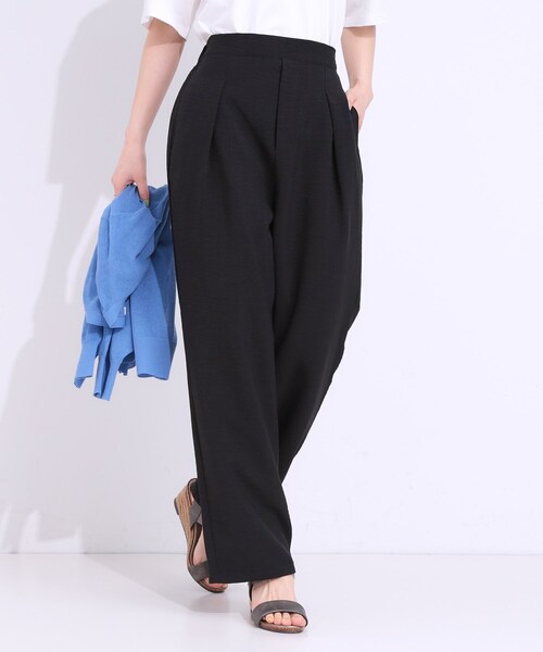 SHOO・LA・RUE（シューラルー）の「【洗える/S-LL】麻調ビンテージストレート（その他パンツ・レディース・ブラック/ライトベージュ/ブラウン系・04/01/02/03）」の4枚目の写真