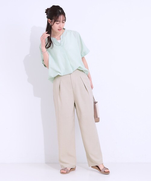 SHOO・LA・RUE（シューラルー）の「【洗える/S-LL】麻調ビンテージストレート（その他パンツ・レディース・ブラック/ライトベージュ/ブラウン系・04/01/02/03）」の14枚目の写真
