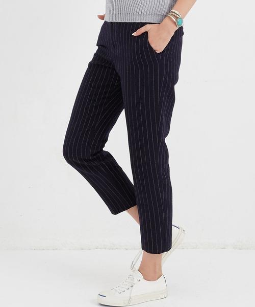 green label relaxing（グリーンレーベルリラクシング）の「CB WカルゼST BACKゴム パンツ◆（その他パンツ・レディース・オフホワイト/ライトグレー/ネイビー・40/38）」の3枚目の写真