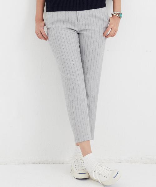 green label relaxing（グリーンレーベルリラクシング）の「CB WカルゼST BACKゴム パンツ◆（その他パンツ・レディース・オフホワイト/ライトグレー/ネイビー・40/38）」の2枚目の写真