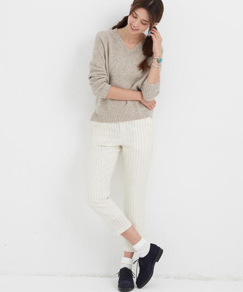 green label relaxing（グリーンレーベルリラクシング）の「CB WカルゼST BACKゴム パンツ◆（その他パンツ・レディース・オフホワイト/ライトグレー/ネイビー・40/38）」の11枚目の写真