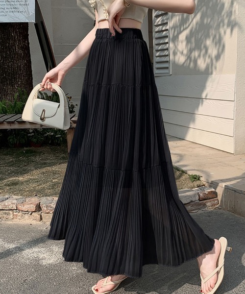 shoppinggo(ショッピングゴー)の「フレアスカート チュールスカート(スカート・レディース・アイボリー/ブルー/ホワイト/ブラック/ベージュ/パープル/ピンク・M)」の3枚目の写真