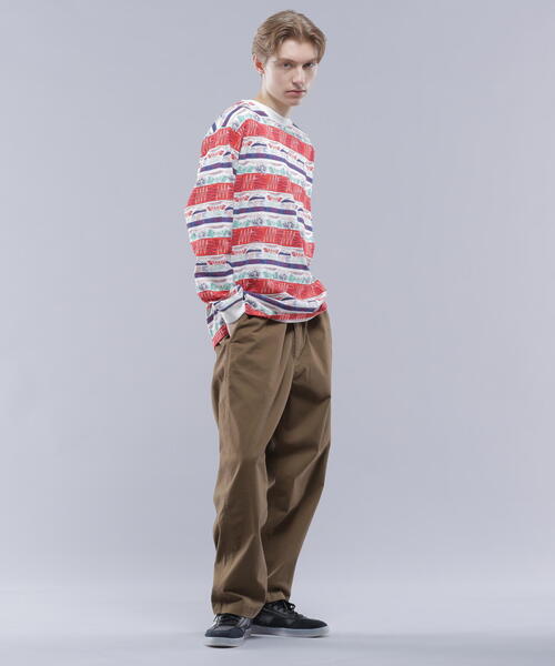 MANASTASH（マナスタッシュ）の「MANASTASH/マナスタッシュ  MTN STRIPE L/S TEE/マウンテンストライプロングスリーブTシャツ（Tシャツ/カットソー・メンズ・ブラック/レッド・L/M/S/XL）」の11枚目の写真