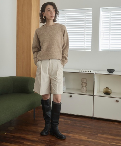 ANGIE（アンジー）の「ツイル ハーフパンツ（チノパンツ・レディース・ホワイト系その他/ベージュ/ブラック・FREE）」の2枚目の写真