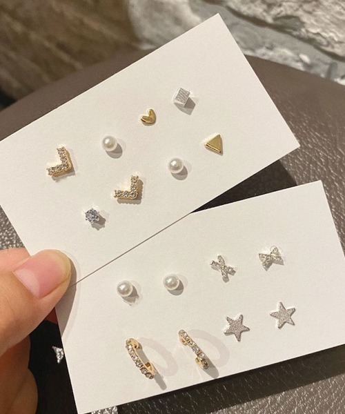 shoppinggo(ショッピングゴー)の「ピアスセット4ペア(ピアス(両耳用)・レディース・オフホワイト/ゴールド/ホワイト・FREE)」の6枚目の写真