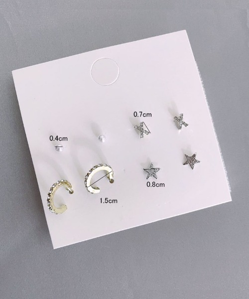 shoppinggo(ショッピングゴー)の「ピアスセット4ペア(ピアス(両耳用)・レディース・オフホワイト/ゴールド/ホワイト・FREE)」の7枚目の写真