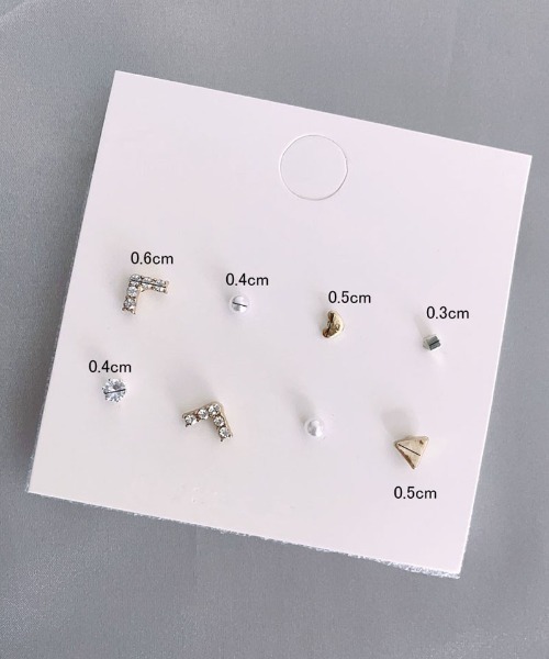 shoppinggo(ショッピングゴー)の「ピアスセット4ペア(ピアス(両耳用)・レディース・オフホワイト/ゴールド/ホワイト・FREE)」の8枚目の写真