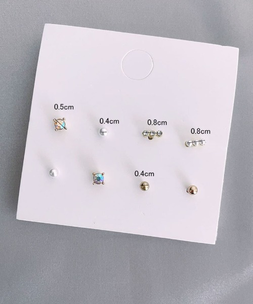 shoppinggo(ショッピングゴー)の「ピアスセット4ペア(ピアス(両耳用)・レディース・オフホワイト/ゴールド/ホワイト・FREE)」の9枚目の写真