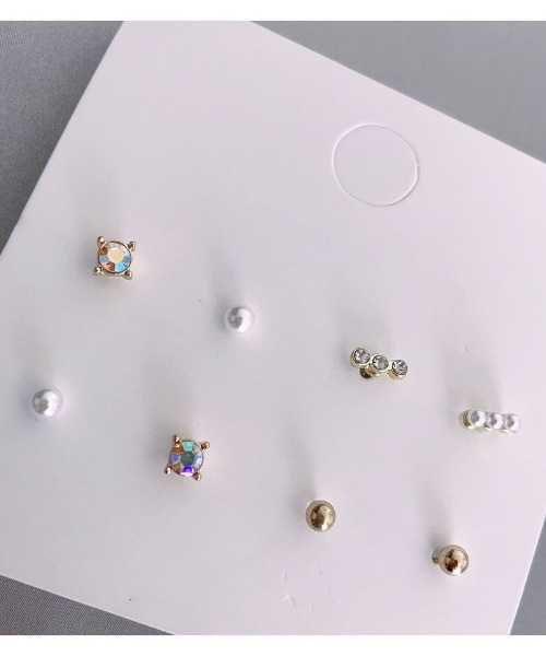 shoppinggo(ショッピングゴー)の「ピアスセット4ペア(ピアス(両耳用)・レディース・オフホワイト/ゴールド/ホワイト・FREE)」の10枚目の写真
