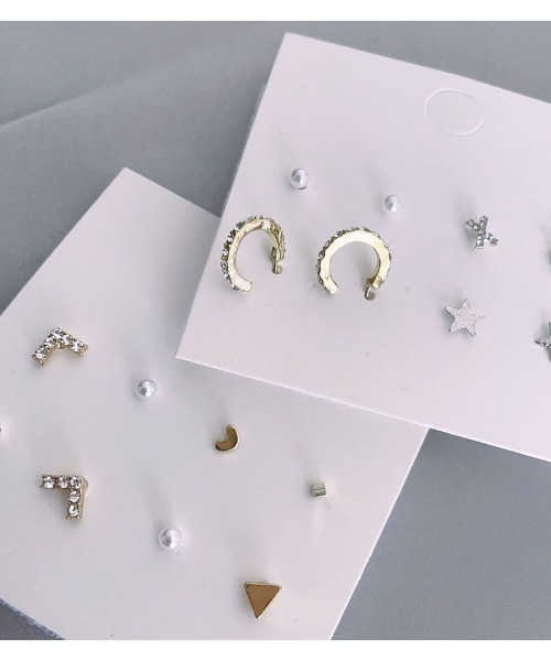 shoppinggo(ショッピングゴー)の「ピアスセット4ペア(ピアス(両耳用)・レディース・オフホワイト/ゴールド/ホワイト・FREE)」の11枚目の写真
