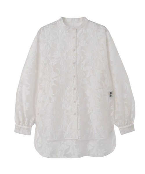 funda mine（ファンダマイン）の「シースルージャガードシャツ（シャツ/ブラウス・レディース・グリーン/ホワイト・FREE）」の6枚目の写真