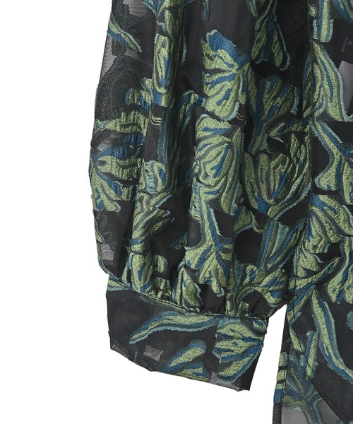 funda mine（ファンダマイン）の「シースルージャガードシャツ（シャツ/ブラウス・レディース・グリーン/ホワイト・FREE）」の9枚目の写真