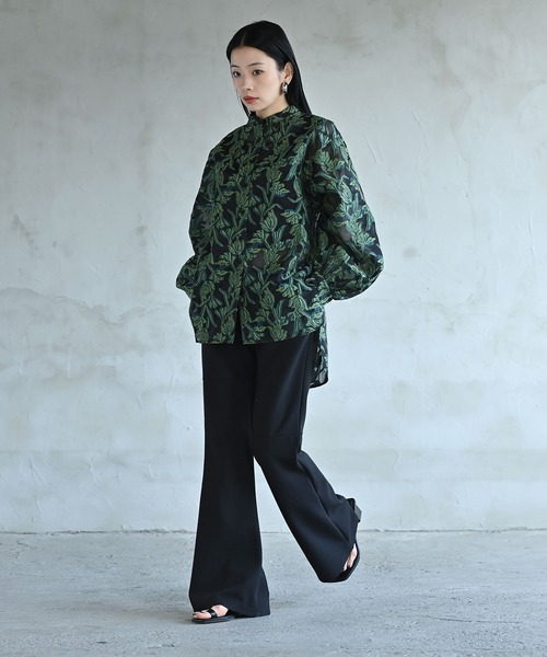 funda mine（ファンダマイン）の「シースルージャガードシャツ（シャツ/ブラウス・レディース・グリーン/ホワイト・FREE）」の15枚目の写真