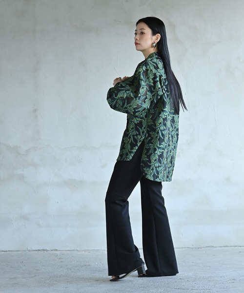 funda mine（ファンダマイン）の「シースルージャガードシャツ（シャツ/ブラウス・レディース・グリーン/ホワイト・FREE）」の16枚目の写真