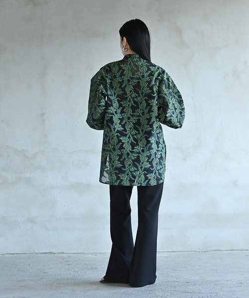 funda mine（ファンダマイン）の「シースルージャガードシャツ（シャツ/ブラウス・レディース・グリーン/ホワイト・FREE）」の17枚目の写真